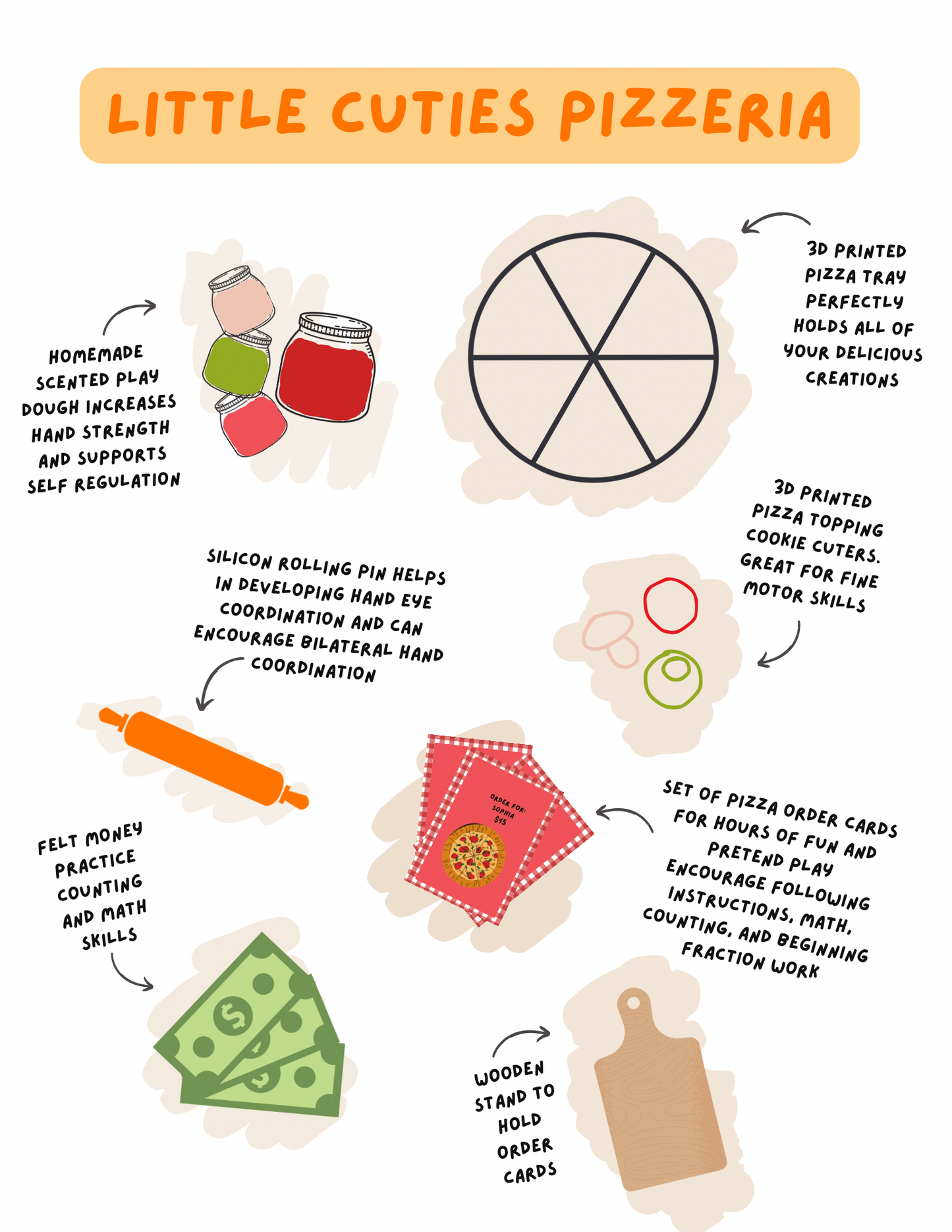 Little Cuties Pizzeria Sensory Bin